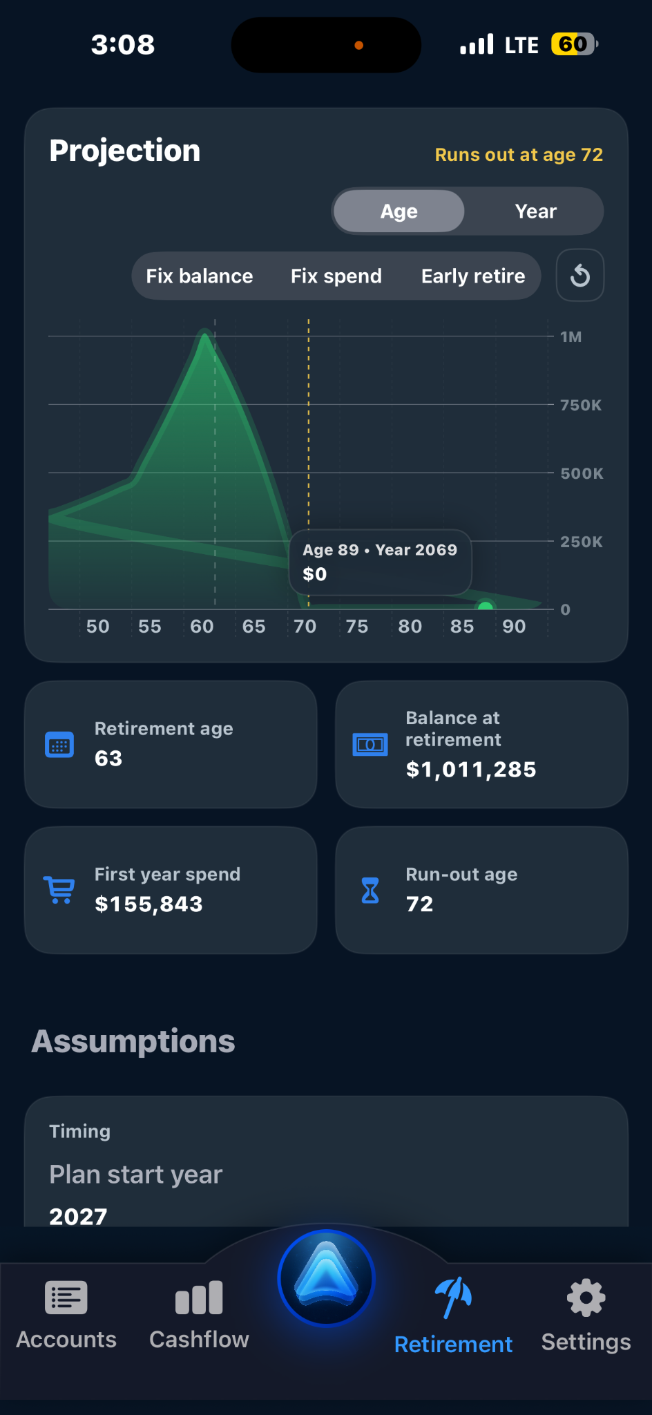 ApexView net worth dashboard screen